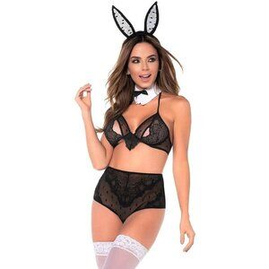 Mapale Lingerie M/L Sexy Bunny Black Halloween Costume Cosplay New